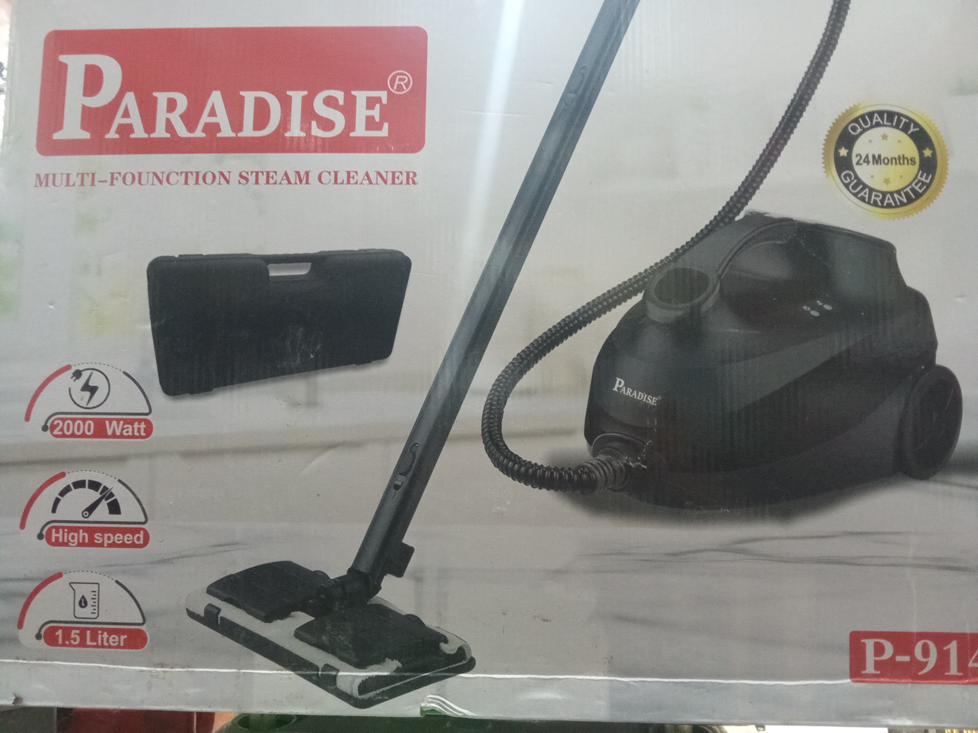 بخار شوی ۲۰۰۰w مخزن ۱.۵ لیتر مدل p-914پارادایس ساخت prc رنگ مشکی